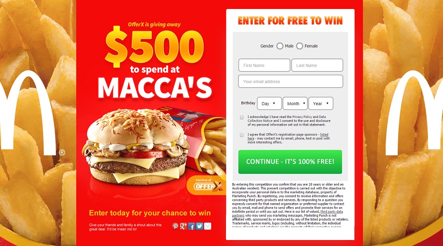 Maccas Landing Page